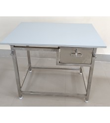 SEPA SS TABLE WITH DRAWER SIZE 36X24X30+6 CMS WITH TOP BOARD