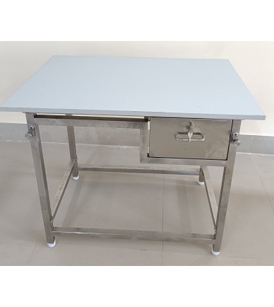SEPA SS TABLE WITH DRAWER SIZE 36X24X30+6 CMS WITH TOP BOARD