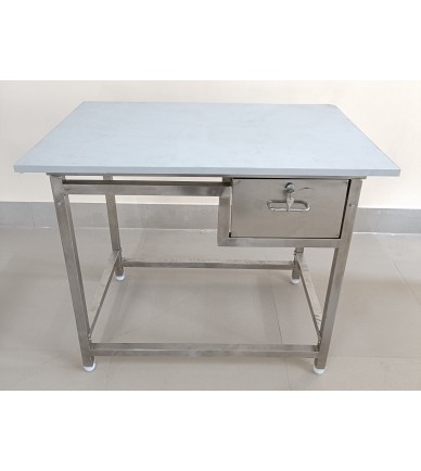 SEPA SS TABLE WITH DRAWER SIZE 36X24X30+6 CMS WITH TOP BOARD