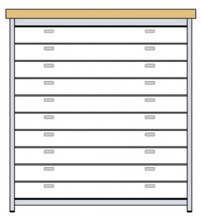 ABC HORIZONTAL CABINET L-115 CMS WITH 20 DRAWERS BLUE FINISH ABC HORIZONTAL CABINET L-115 CMS WITH 20 DRAWERS BLUE FINISH