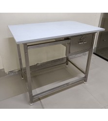 SEPA SS TABLE WITH DRAWER SIZE 36X24X30+6 CMS WITH TOP BOARD (ADJUSTABLE & FOLDABLE)