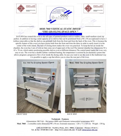 SATURN VERTICAL DRYING OVEN